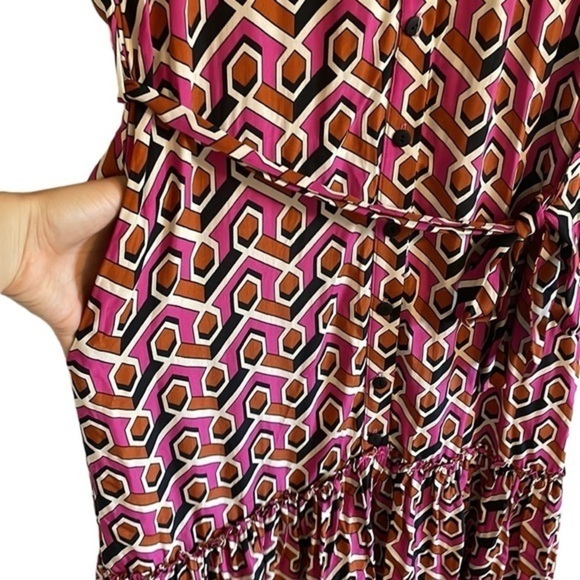 Corey Lynn Calter Anthropologie Annabel Dress Women’s Size XS Petite Midi Pink‎ - Picture 5 of 11